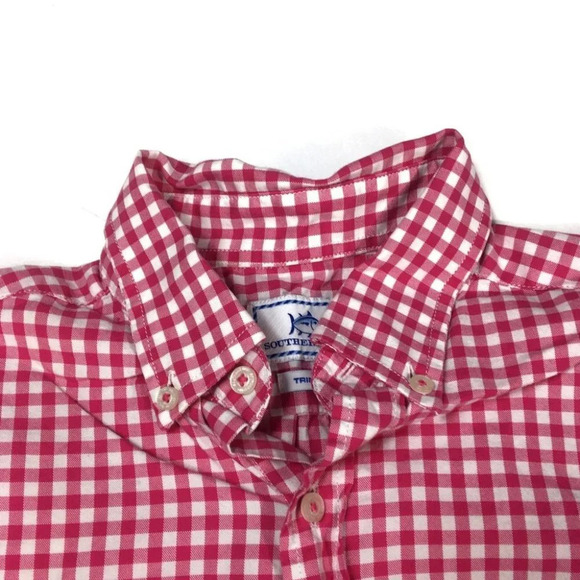 BF119 Mens Southern Tide Gingham Print Slim Fit Button Down Shirt XS - Picture 3 of 5